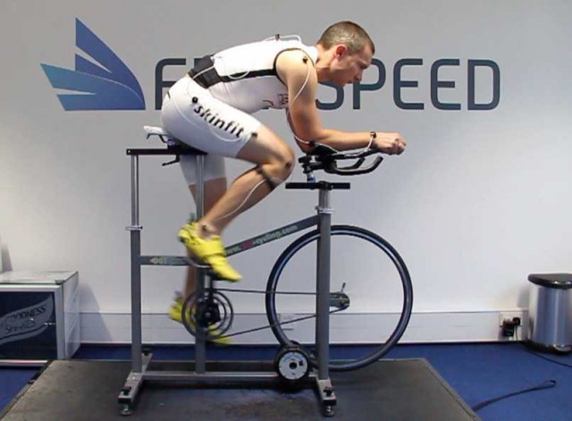 New race position for Russ Cox on a fit bike at the Freespeed Studio