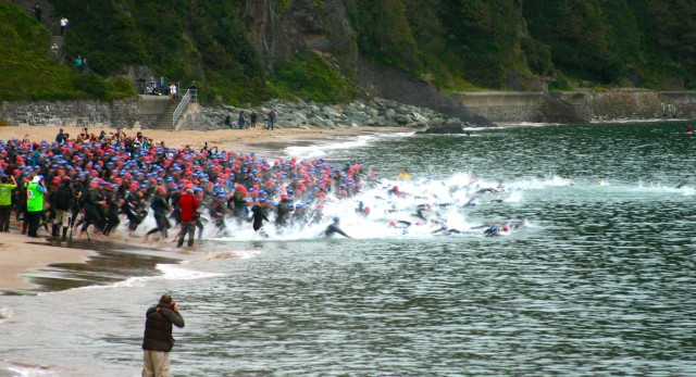 Ironman Wales 2012: Swim Start on Tenby Beach