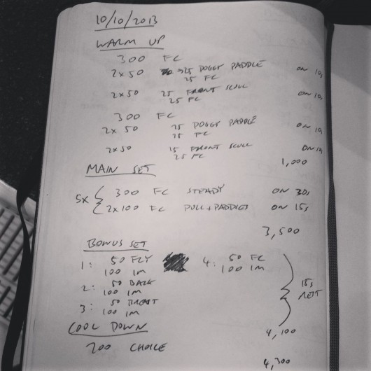 Swim Set - Thursday 10th October 2013