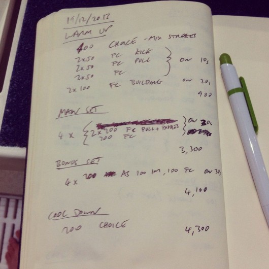 Thursday, 19th December 2013 - Endurance Session