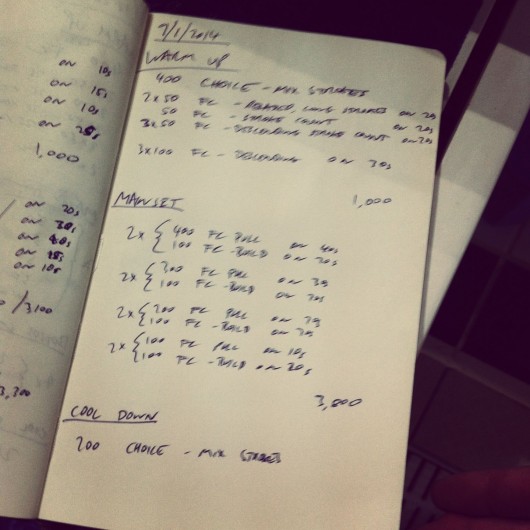 Swim Set - Thursday, 9th January 2014