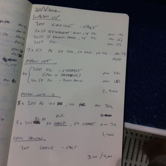 Thursday, 20th March 2014 - Endurance Swim Session