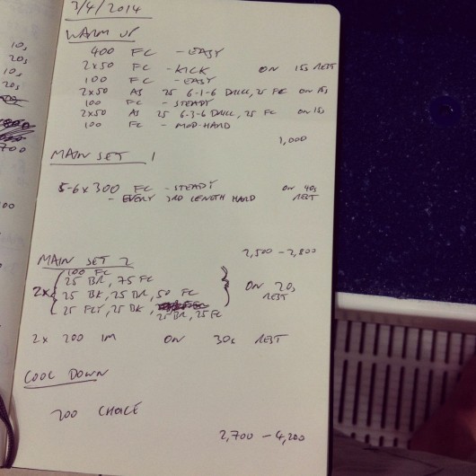 Thursday, 3rd April 2014 - Endurance Swim Session