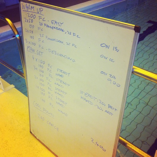 Tuesday, 15th April 2014 - Endurance Swim Session