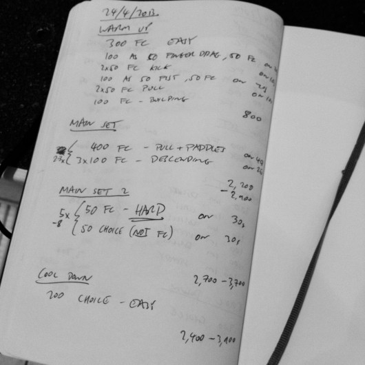 Thursday, 24th April 2014 - Endurance Swim Session