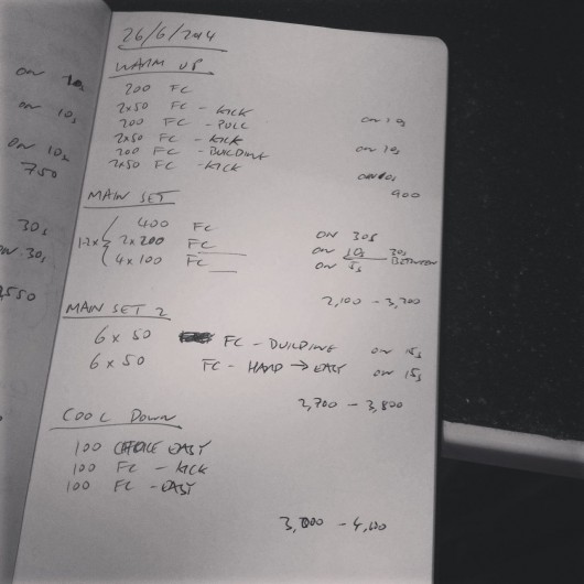 Thursday, 26th June 2014 - Endurance Swim Session