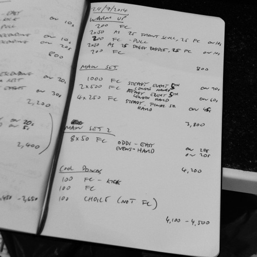 Thursday, 24th July 2014 - Endurance Swim Session