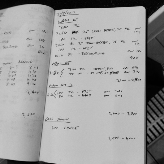 Thursday, 21st August 2014 - Endurance Swim Session