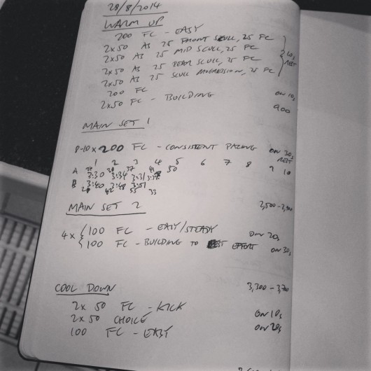 Thursday, 28th August 2014 - Endurance Swim Session