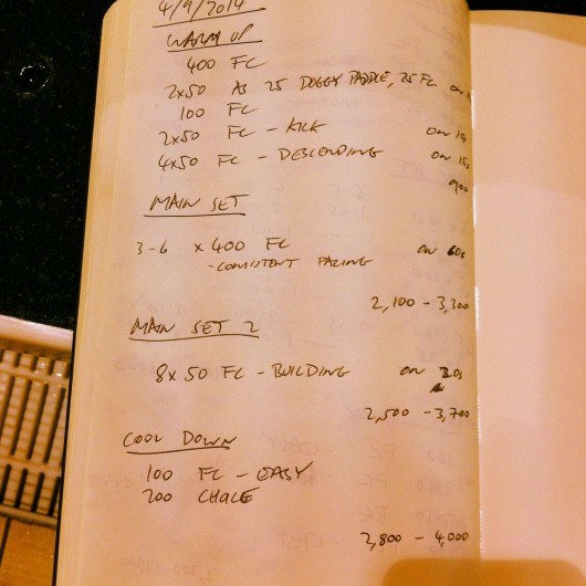 Thursday, 4th September 2014 - Endurance Swim Session