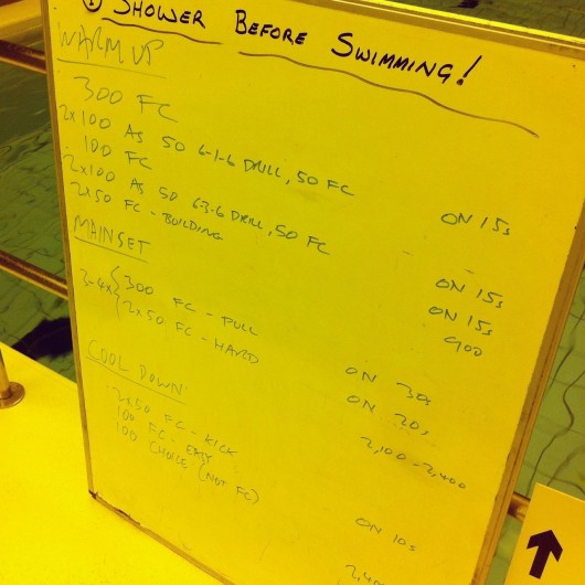 Tuesday, 30th September 2014 - Endurance Swim Session