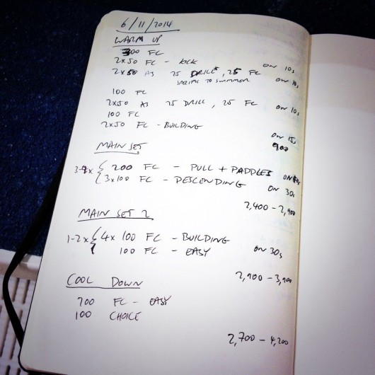 Thursday, 6th November 2014 - Endurance Swim Session