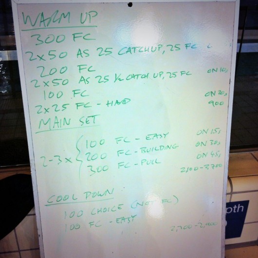 Wednesday, 19th November 2014 - Endurance Swim Session