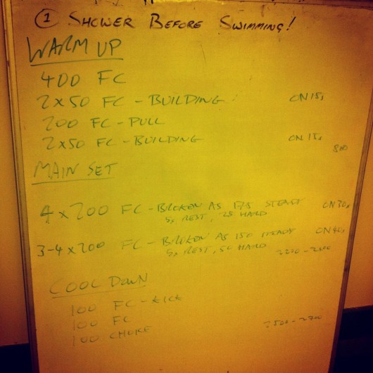 Tuesday, 25th November 2014 - Endurance Swim Session