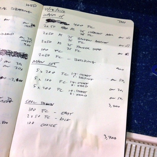 Thursday, 11th December 2014 - Endurance Swim Session