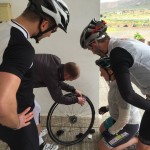 How many triathletes does it take to fix a puncture?