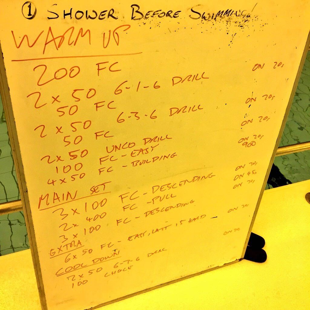 Weekly Swim Sets: Thursday, 5th February 2015