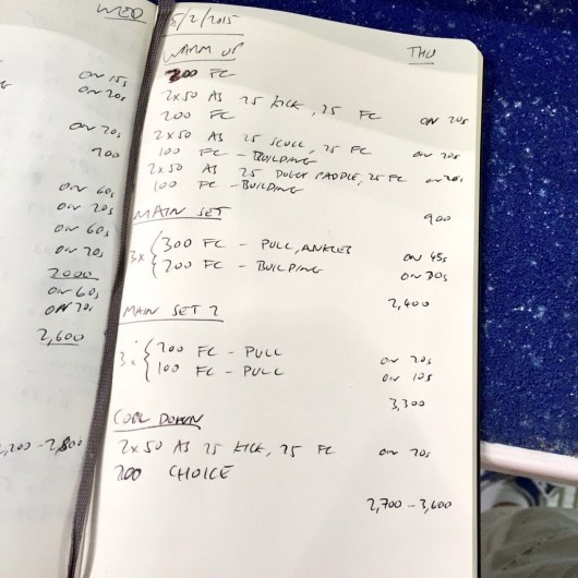 Thursday, 5th February 2015 - Endurance Swim Session