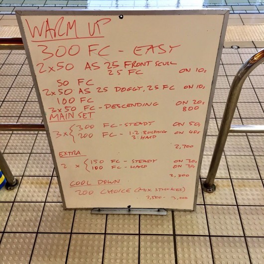 Wednesday, 25th March 2015 - Endurance Swim Session