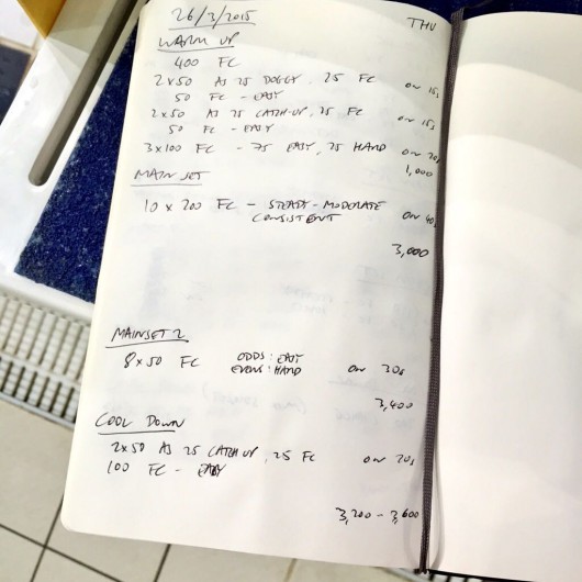 Thursday, 26th March 2015 - Endurance Swim Session