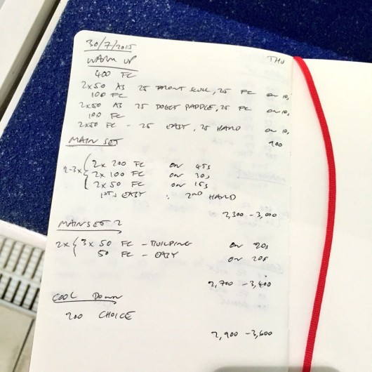 Thursday, 30th July 2015 - Endurance Swim Session