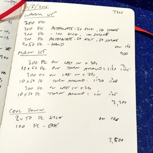 Thursday, 6th August 2015 - Endurance Swim Session