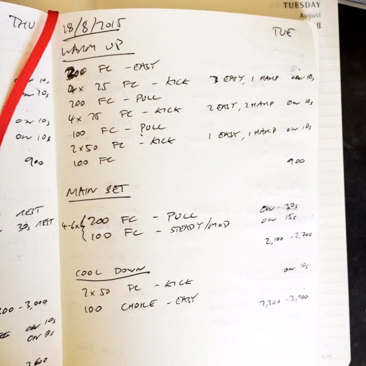 Tuesday, 18th August 2015 - Endurance Swim Session