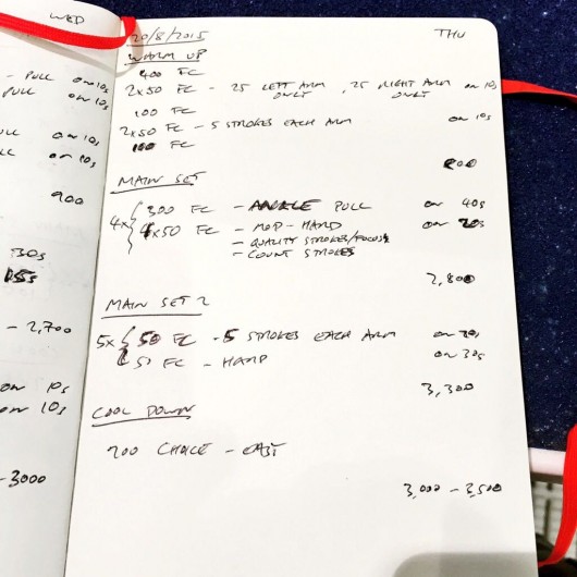 Thursday, 20th August 2015 - Endurance Swim Session