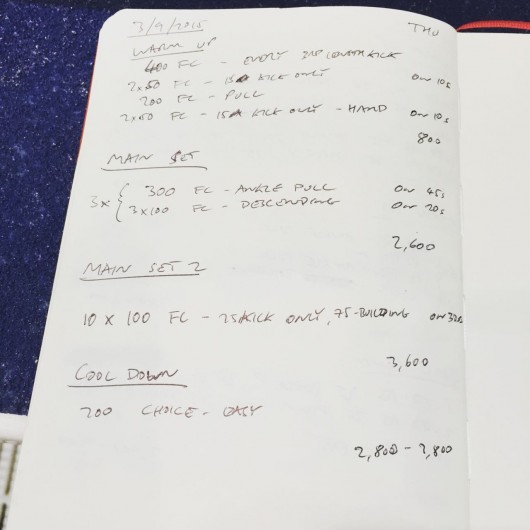 Thursday, 3rd September 2015 - Endurance Swim Session