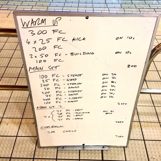 Wednesday, 30th September 2015 - Endurance Swim Session