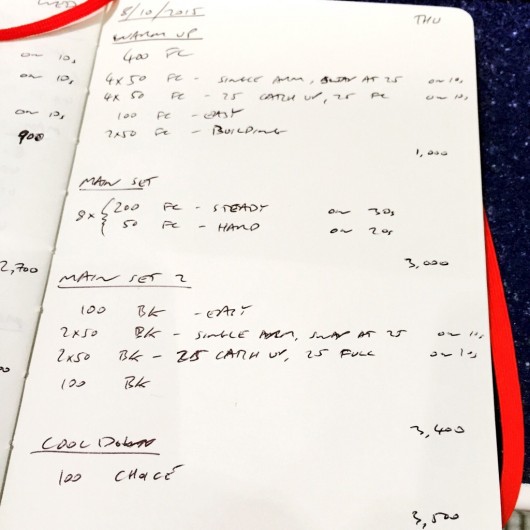 Thursday, 8th October 2015 - Endurance Swim Session