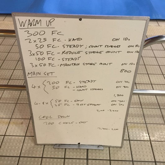 Wednesday, 4th November 2015 - Endurance Swim Session