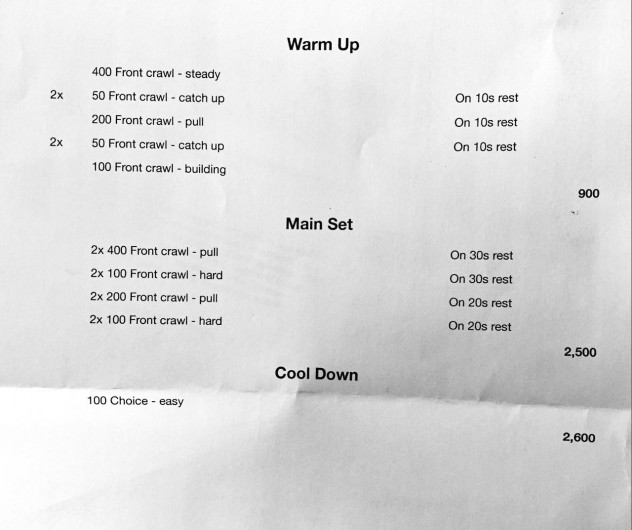 Wednesday, 16th March 2016 - Swim Session