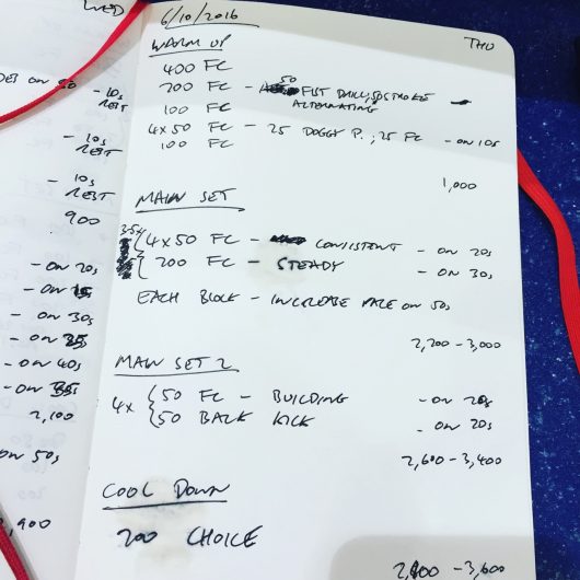 Thursday, 6th October 2016 - Triathlon Swim Session