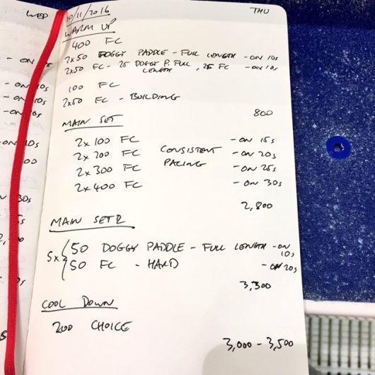 Thursday, 10th November 2016 - Triathlon Swim Session