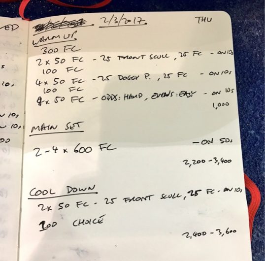 Thursday, 2nd March 2017 - Triathlon Swim Session