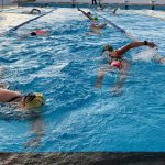 Working through a Lanzarote training camp swim session